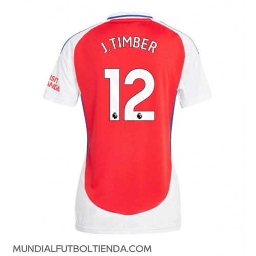 Camiseta Arsenal Jurrien Timber #12 Primera Equipación Replica 2024-25 para mujer mangas cortas